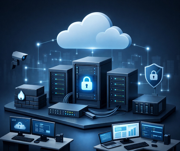 Illustrasjon av privat sky-infrastruktur for bedrifter